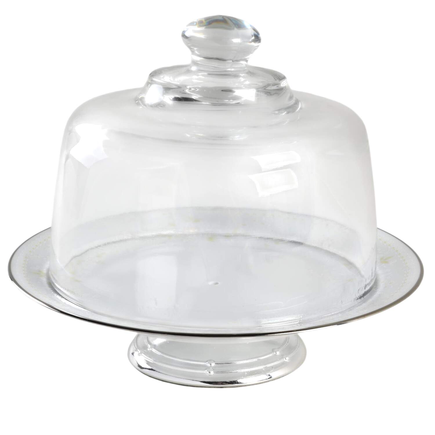 Temptation 6 1/2"-7 1/2" Footed Cheese Plate w/ Glass Dome HC by Noritake-1