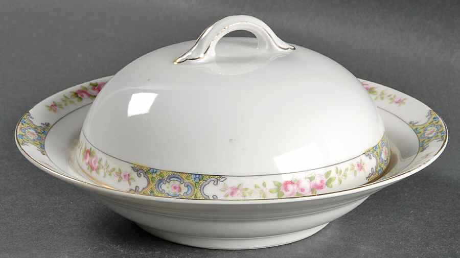 Thelma Bassett Round Covered Butter by Noritake-1