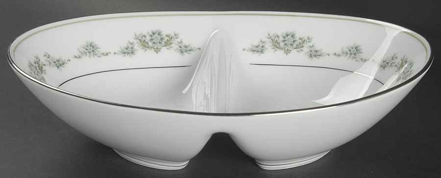 Thea 10" Oval Divided Vegetable Bowl by Noritake-1