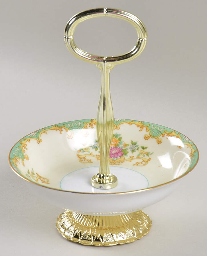Tiffany 6"-7" Handled Footed Nut Dish HC by Noritake-1
