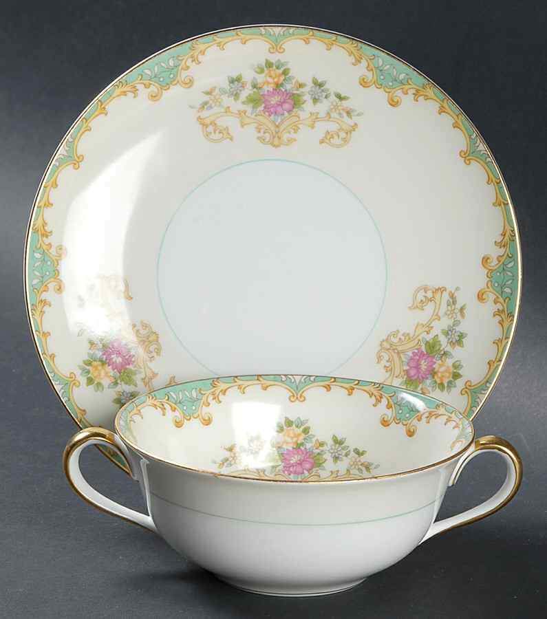 Tiffany Flat Cream Soup Bowl & Saucer Set by Noritake-1