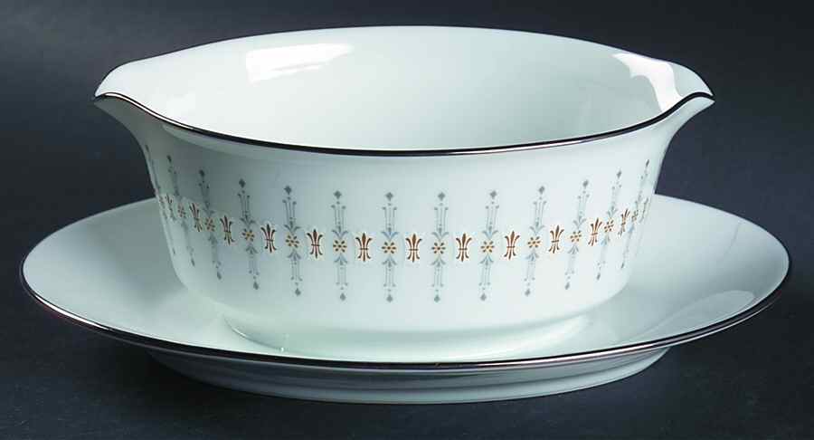 Tiffany Gravy Boat with Attached Underplate by Noritake-1