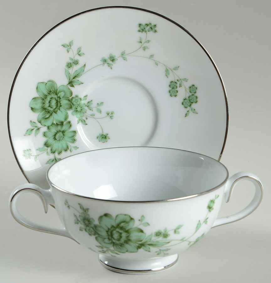 Tipperary Footed Cream Soup Bowl & Saucer Set by Noritake-1
