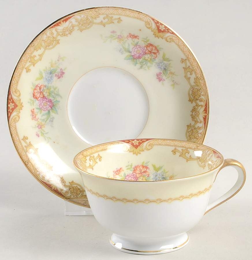 Topaze Footed Cup & Saucer Set by Noritake-1