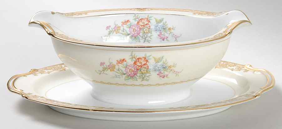 Topaze Gravy Boat with Attached Underplate by Noritake-1