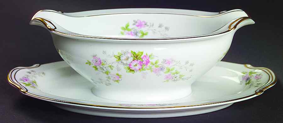 Touraine Gravy Boat with Attached Underplate by Noritake-1