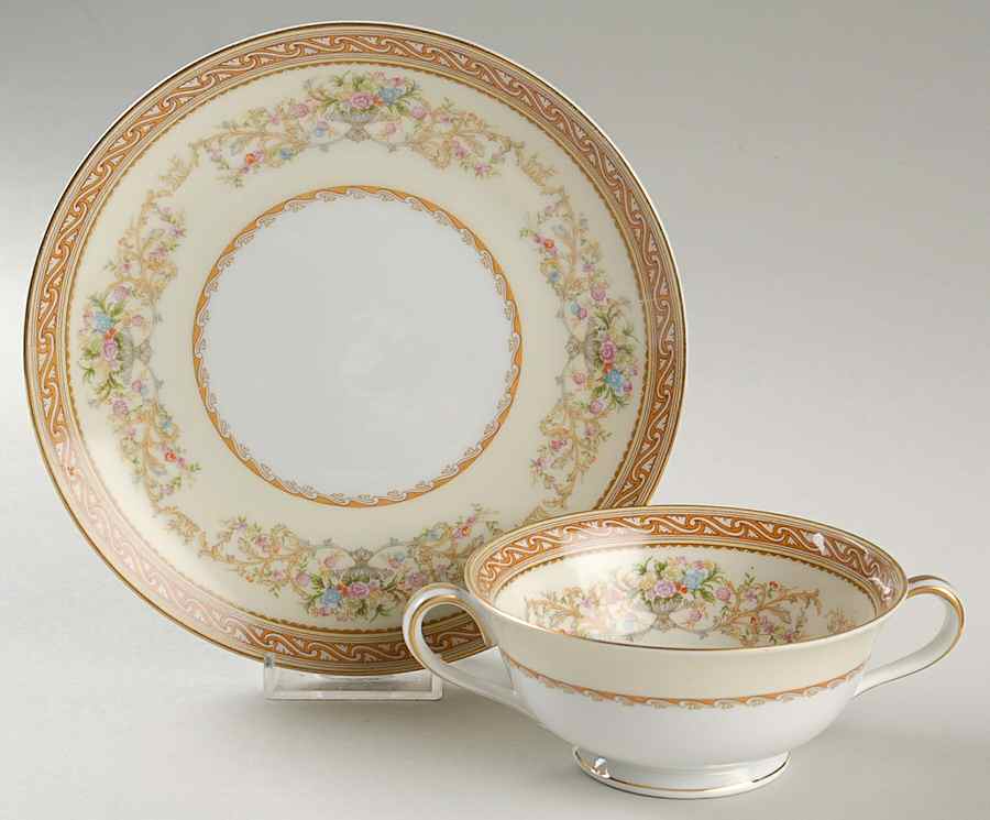 Trinity Footed Cream Soup Bowl & Saucer Set by Noritake-1