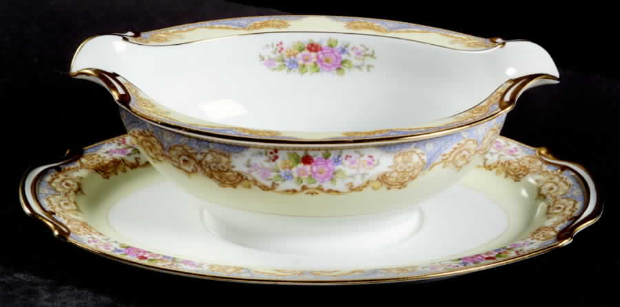 Triosin Gravy Boat with Attached Underplate by Noritake-1
