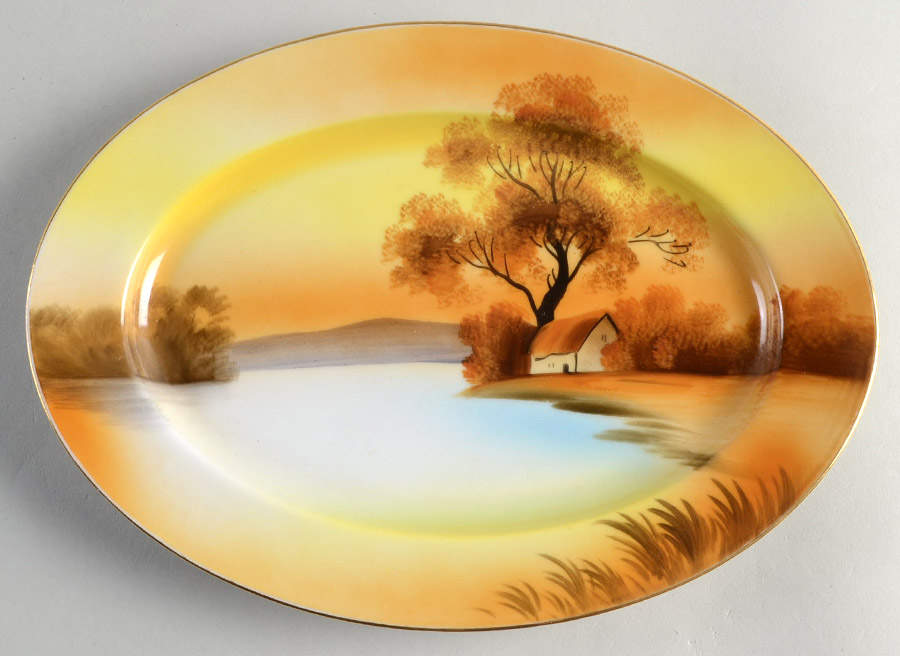 Tree In The Meadow 10" Oval Serving Platter by Noritake-1