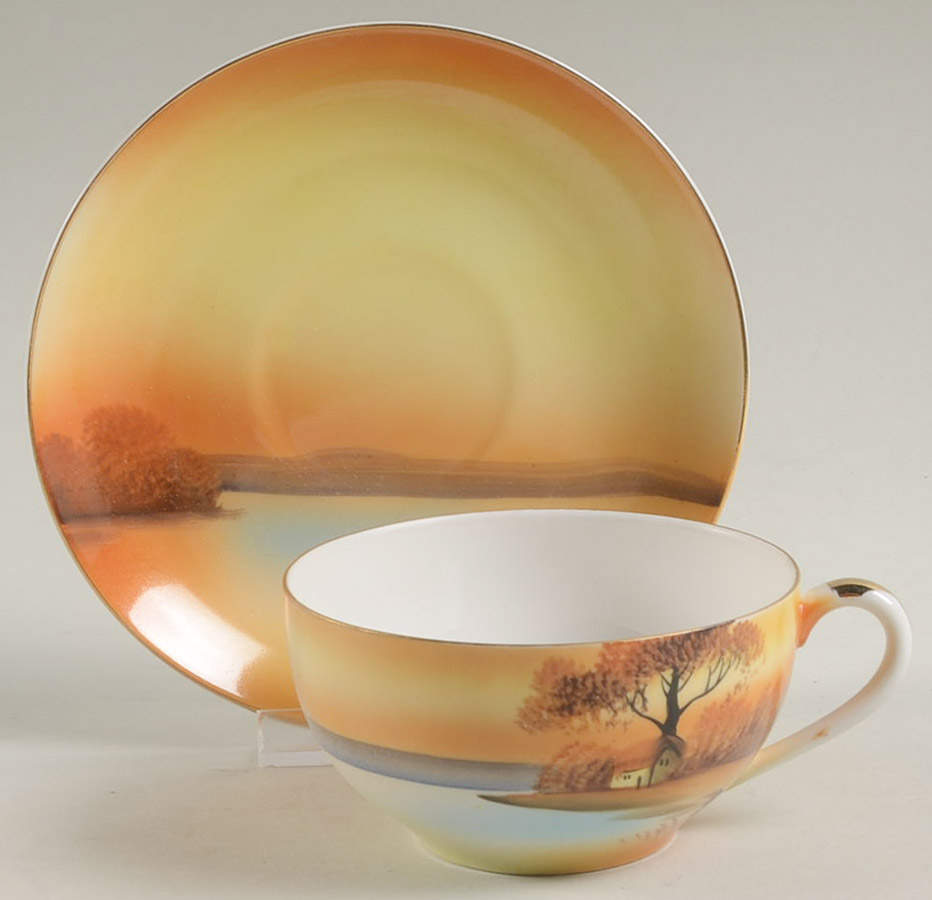 Tree In The Meadow Flat Cup & Saucer Set by Noritake-1