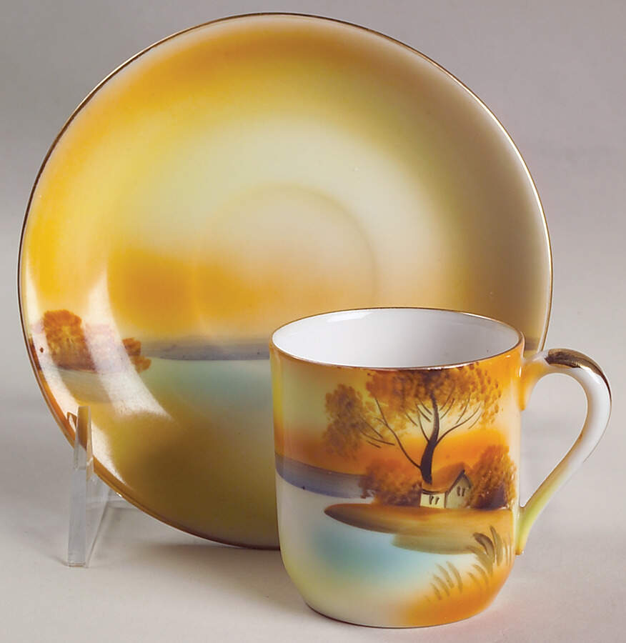 Tree In The Meadow Flat Demitasse Cup & Saucer Set by Noritake-1