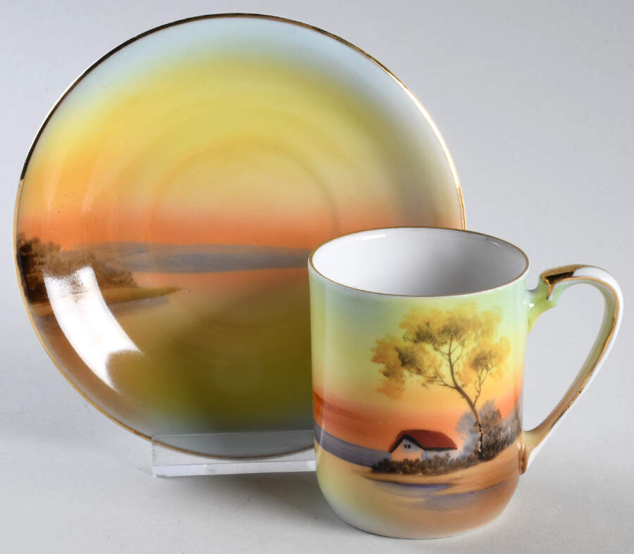 Tree In The Meadow Flat Demitasse Cup & Saucer Set by Noritake-1