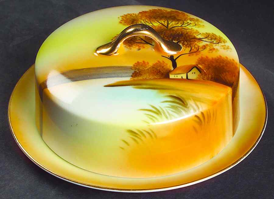Tree In The Meadow Round Covered Butter by Noritake-1