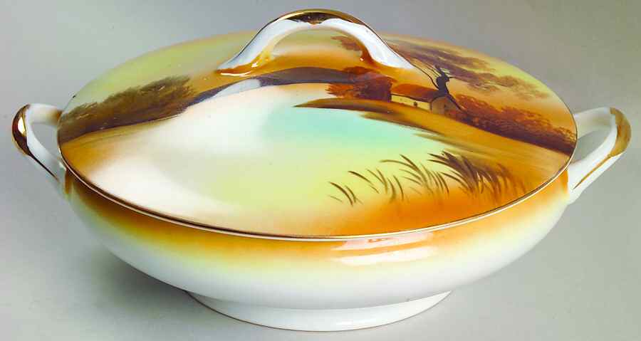 Tree In The Meadow Round Covered Vegetable by Noritake-1