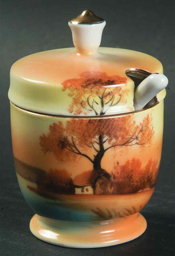 Tree In The Meadow Mustard Jar & Lid by Noritake-1