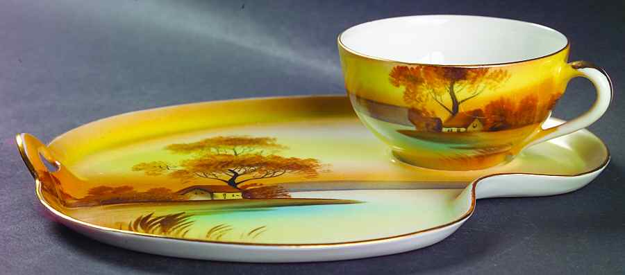 Tree In The Meadow Snack Plate & Cup Set by Noritake-1