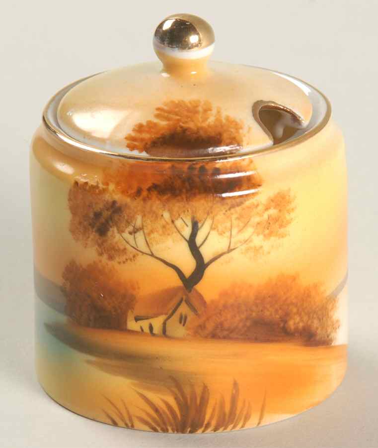 Tree In The Meadow Mustard with Lid Condiment Set by Noritake-1