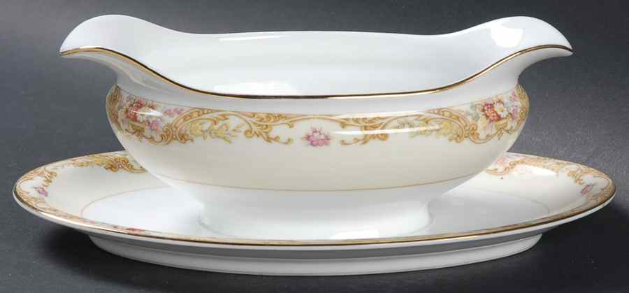 Trojan Gravy Boat with Attached Underplate by Noritake-1