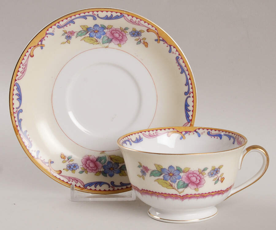 Tudor Footed Cup & Saucer Set by Noritake-1