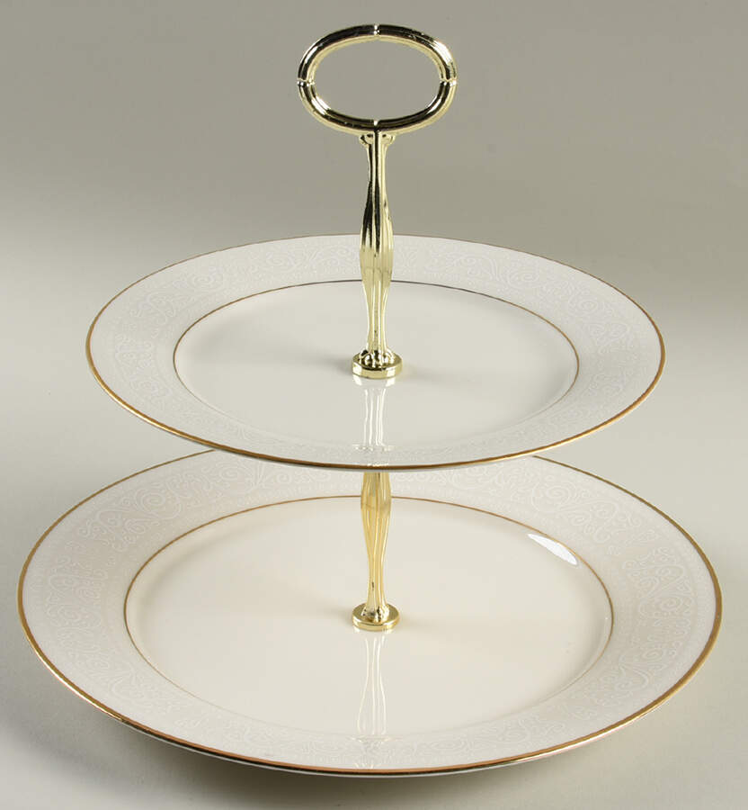 Tulane 6 5/8"-10"  2 Tiered Serving Tray (Dp, Sp) HC by Noritake-1