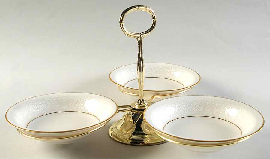 Tulane 7" x 12" 3-Part Relish & Metal Stand (FR) HC by Noritake-1