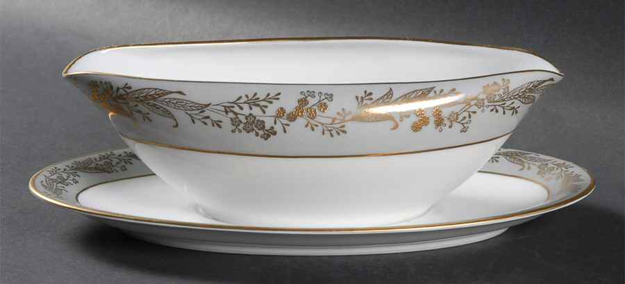 Turkey Gravy Boat with Attached Underplate by Noritake-1