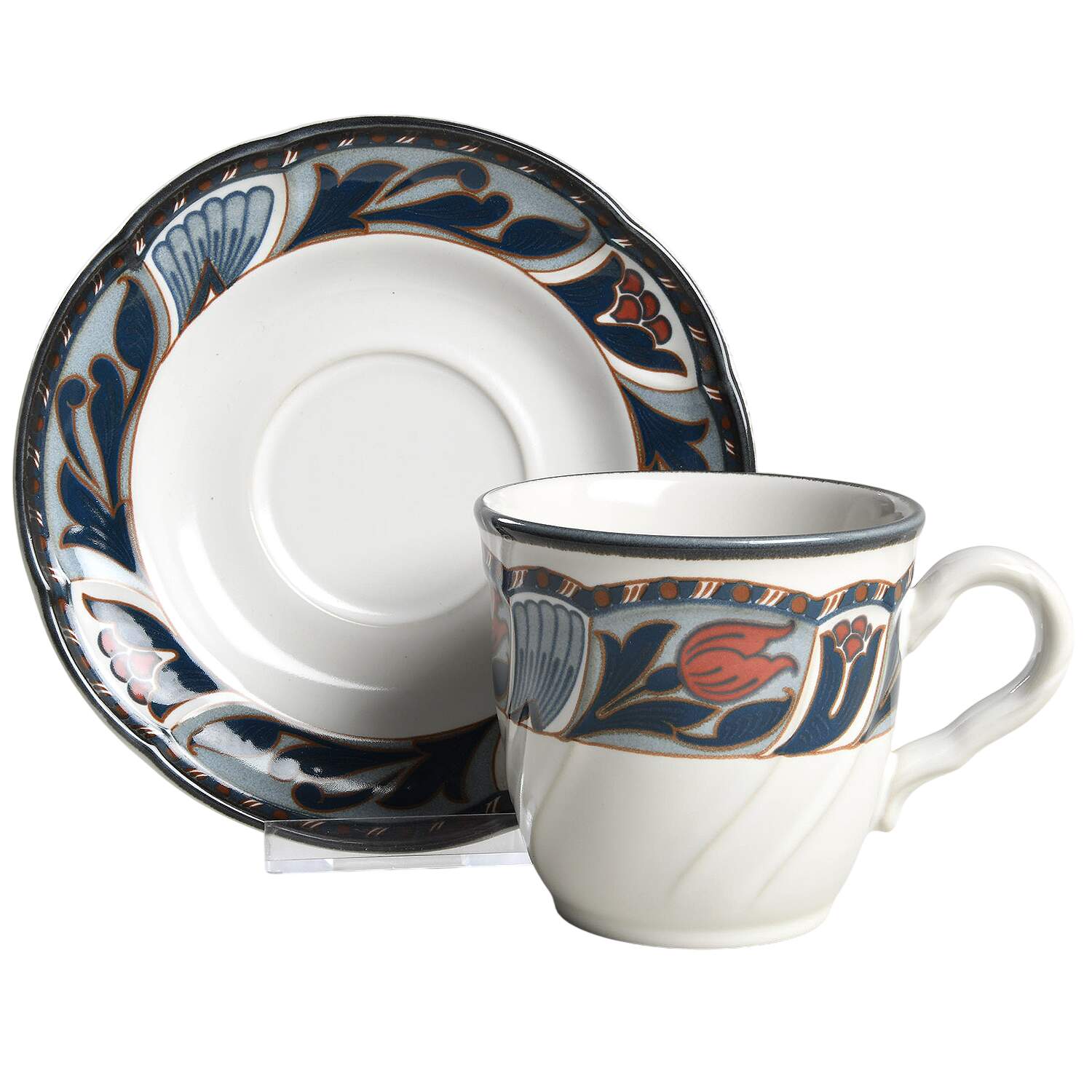 Tulip Ridge Flat Cup & Saucer Set by Noritake-1
