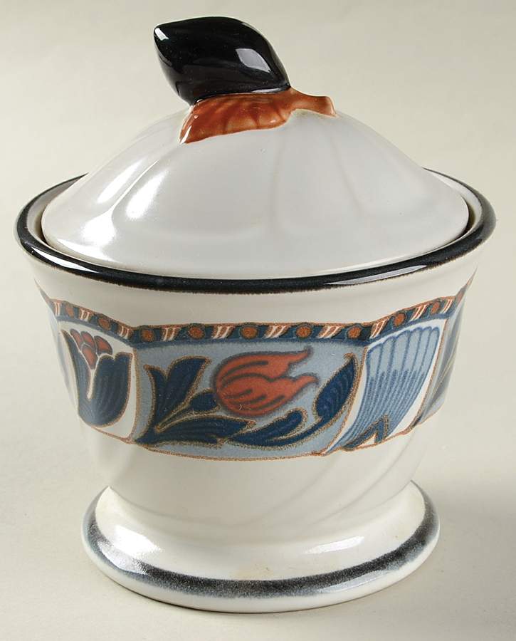 Tulip Ridge Sugar Bowl & Lid by Noritake-1