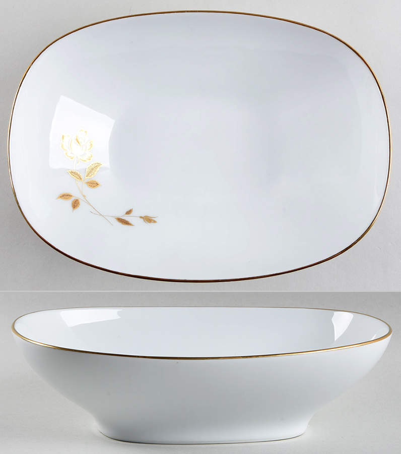 Tudor Rose 10" Oval Vegetable Bowl by Noritake-1