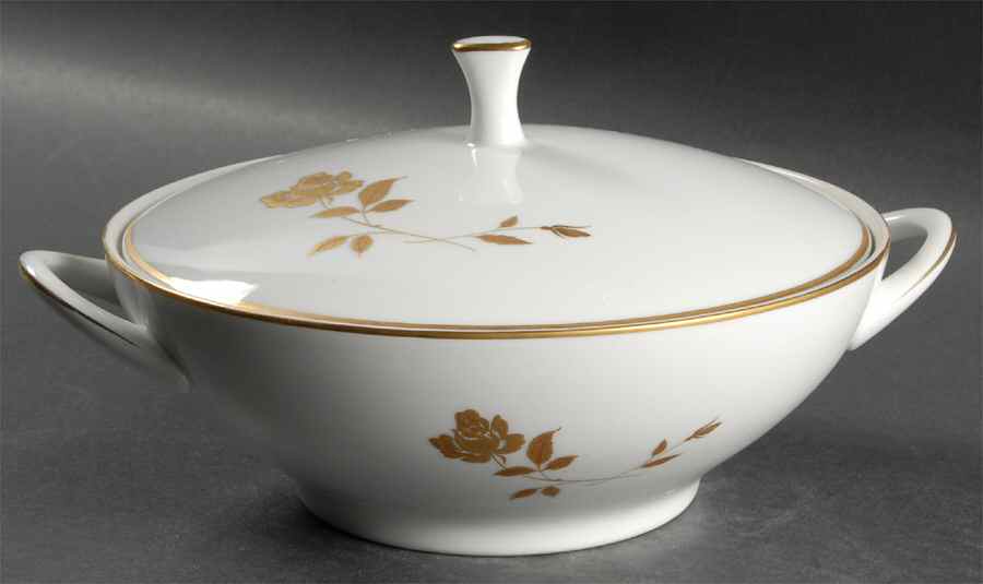 Tudor Rose Round Covered Vegetable by Noritake-1