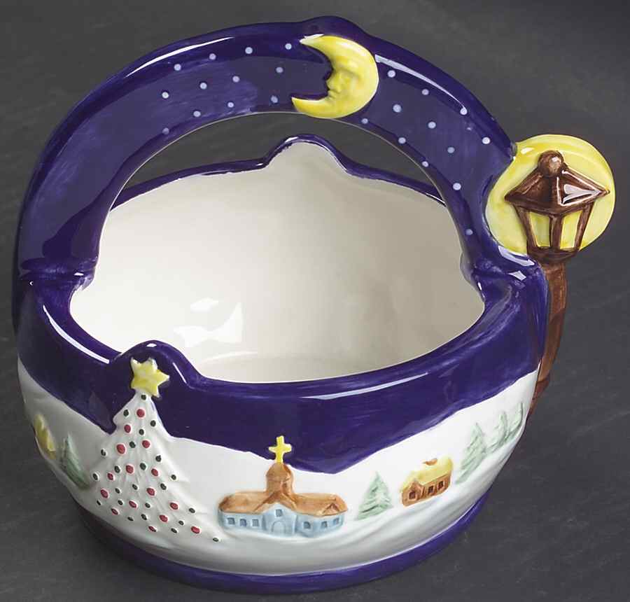 Twas The Night Before Christmas (#8100) Medium Basket with Handle by Noritake-1