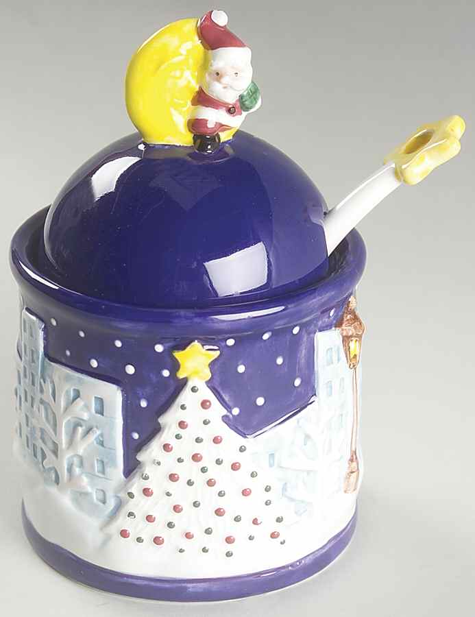 Twas The Night Before Christmas (#8100) Jam/Jelly & Lid W/Spoon by Noritake-1