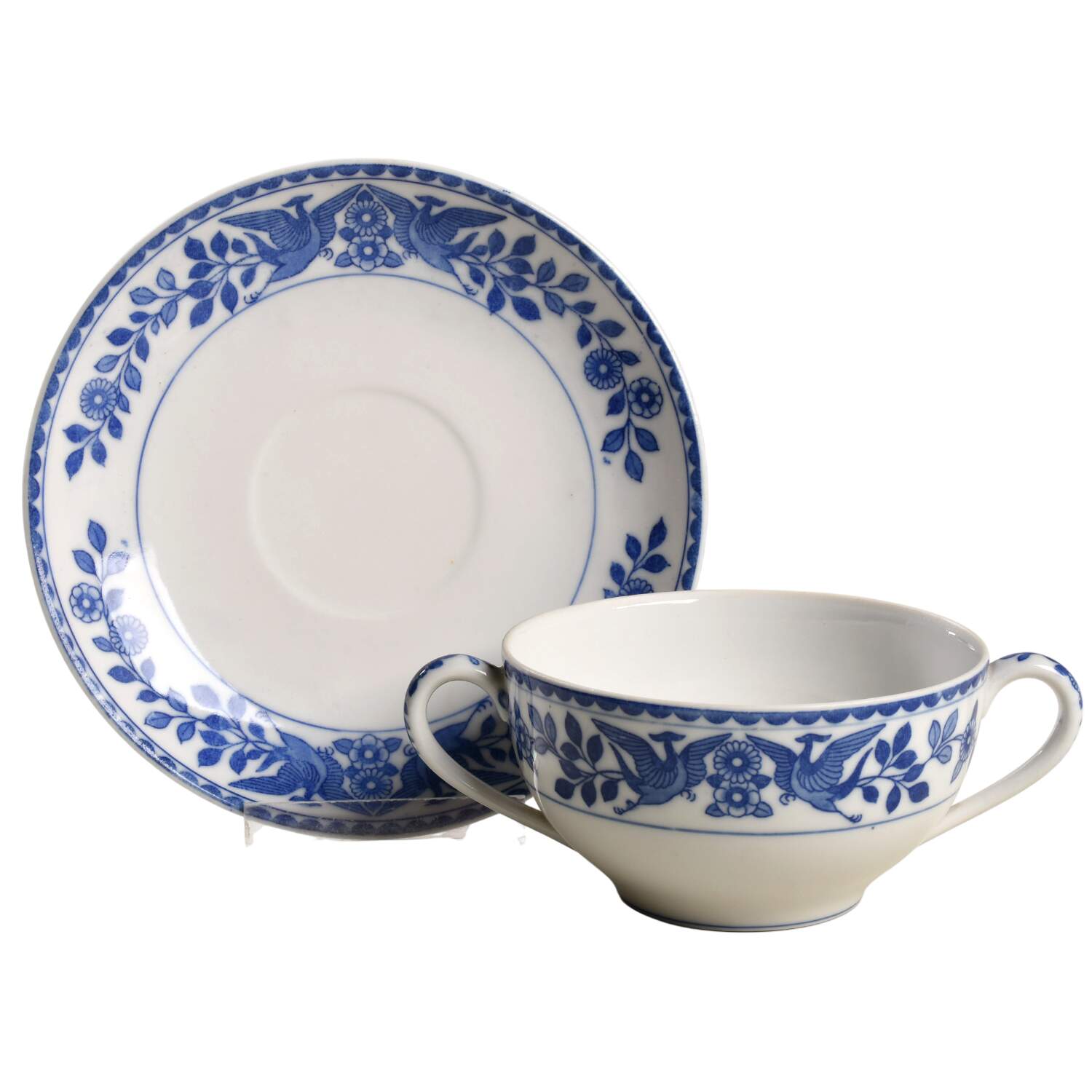 Twin Phoenix Flat Bouillon Cup & Saucer by Noritake-1