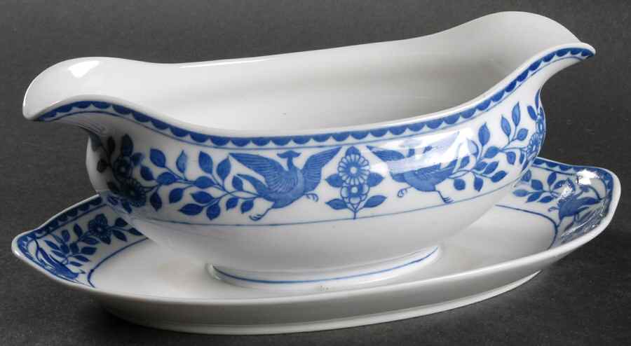 Twin Phoenix Gravy Boat with Attached Underplate by Noritake-1