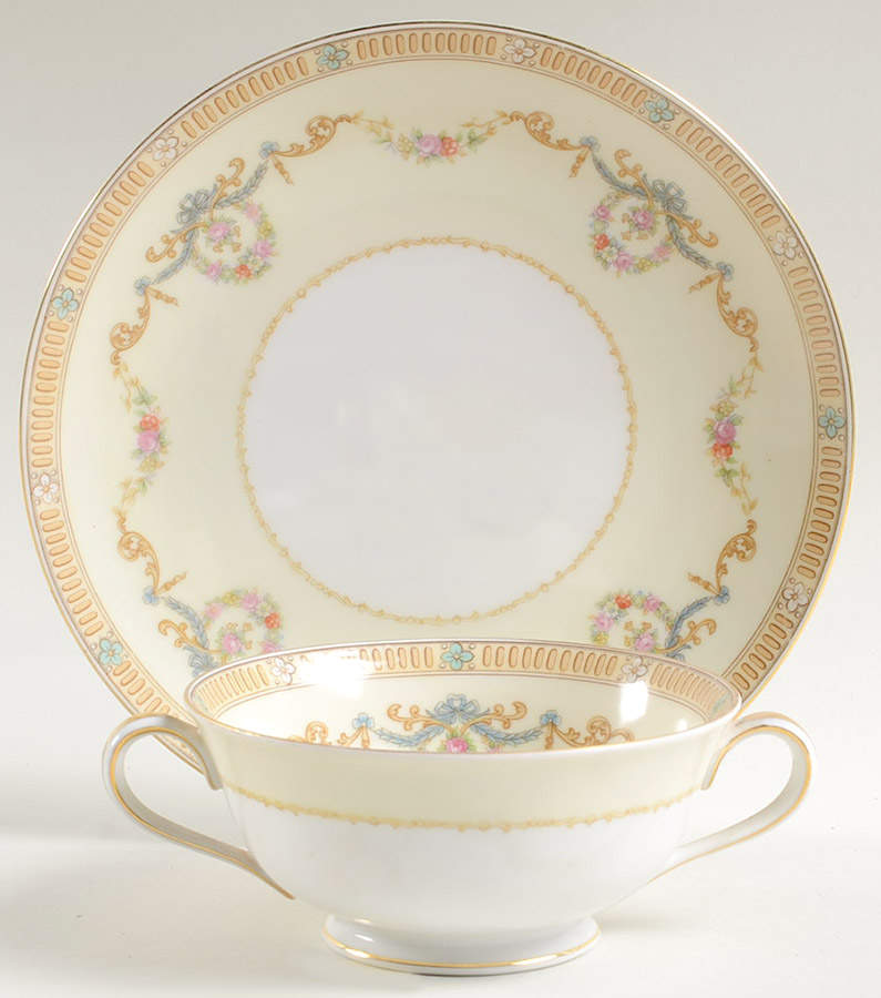 Tybalt Footed Cream Soup Bowl & Saucer Set by Noritake-1