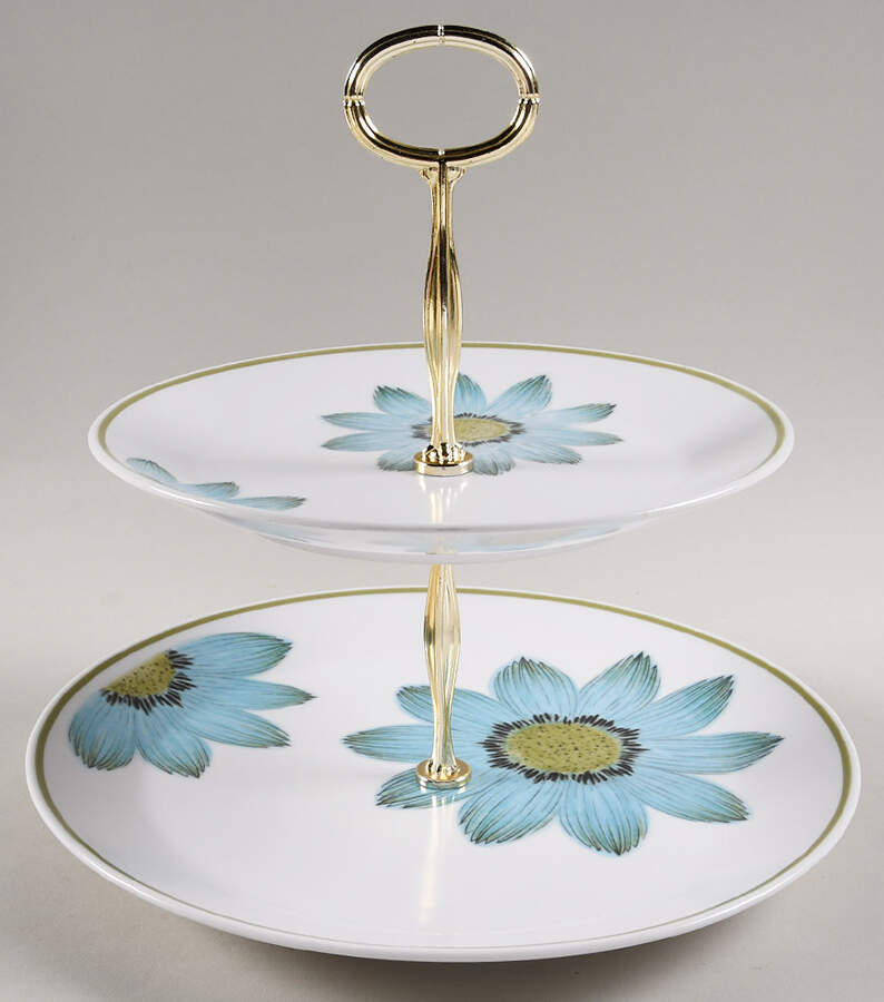 Up-Sa Daisy 6 5/8"-10"  2 Tiered Serving Tray (Dp, Sp) HC by Noritake-1