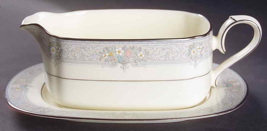 Van Buren Gravy Boat & Underplate (Relish/Butter) by Noritake-1