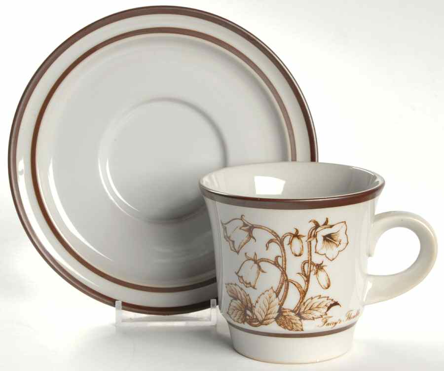 Vale Flowers Flat Cup & Saucer Set by Noritake-1