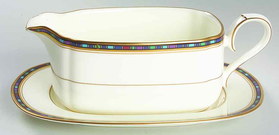 Vancouver Gold Gravy Boat & Underplate (Relish/Butter) by Noritake-1