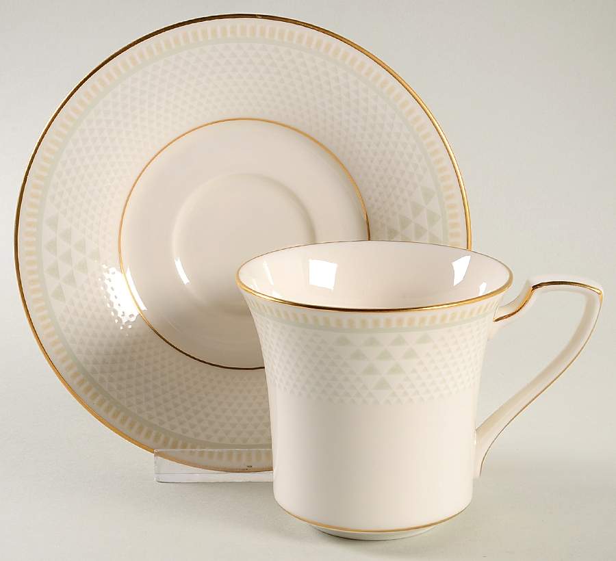 Variation in Gold Flat Cup & Saucer Set by Noritake-1