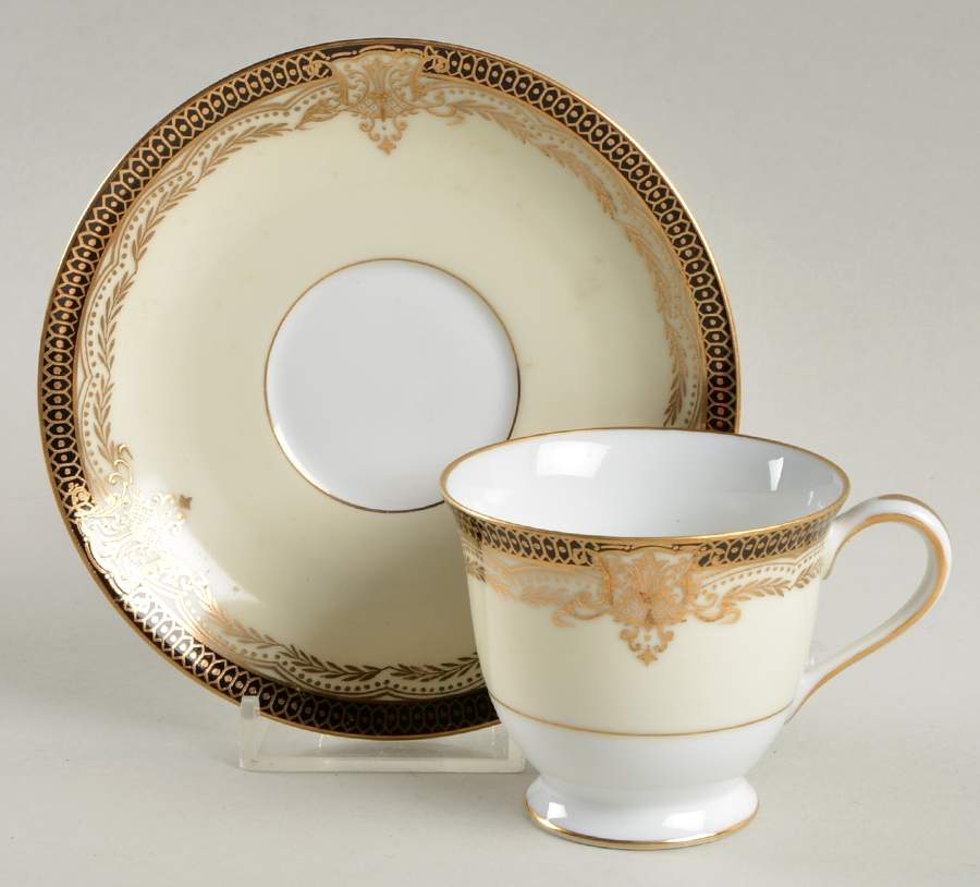 Valiere #4981 Footed Demitasse Cup & Saucer Set by Noritake-1