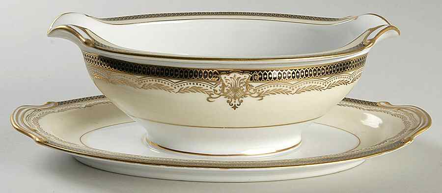 Valiere #4981 Gravy Boat with Attached Underplate by Noritake-1
