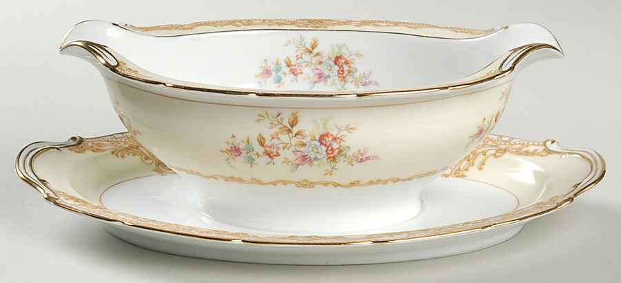 Vandyke Gravy Boat with Attached Underplate by Noritake-1