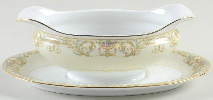 Vanity Gravy Boat with Attached Underplate by Noritake-1