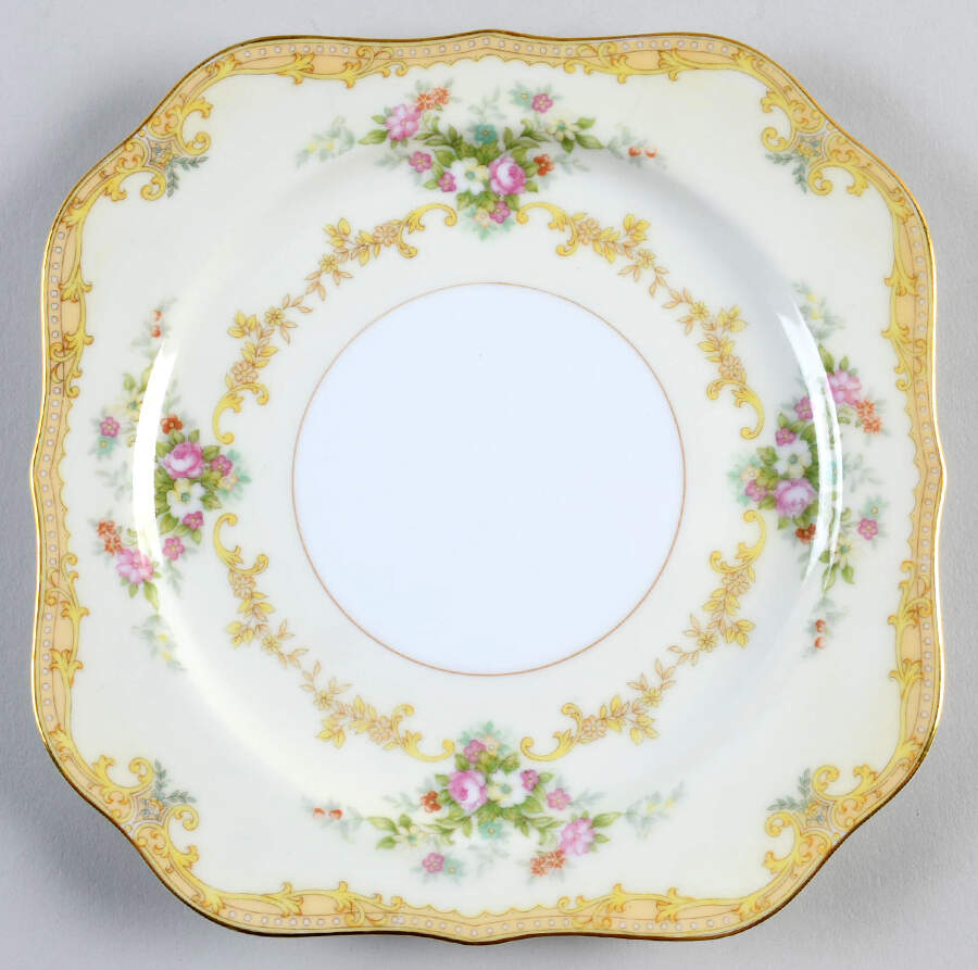 Vendome (2 3 4" Design Border) Square Salad Plate by Noritake-1