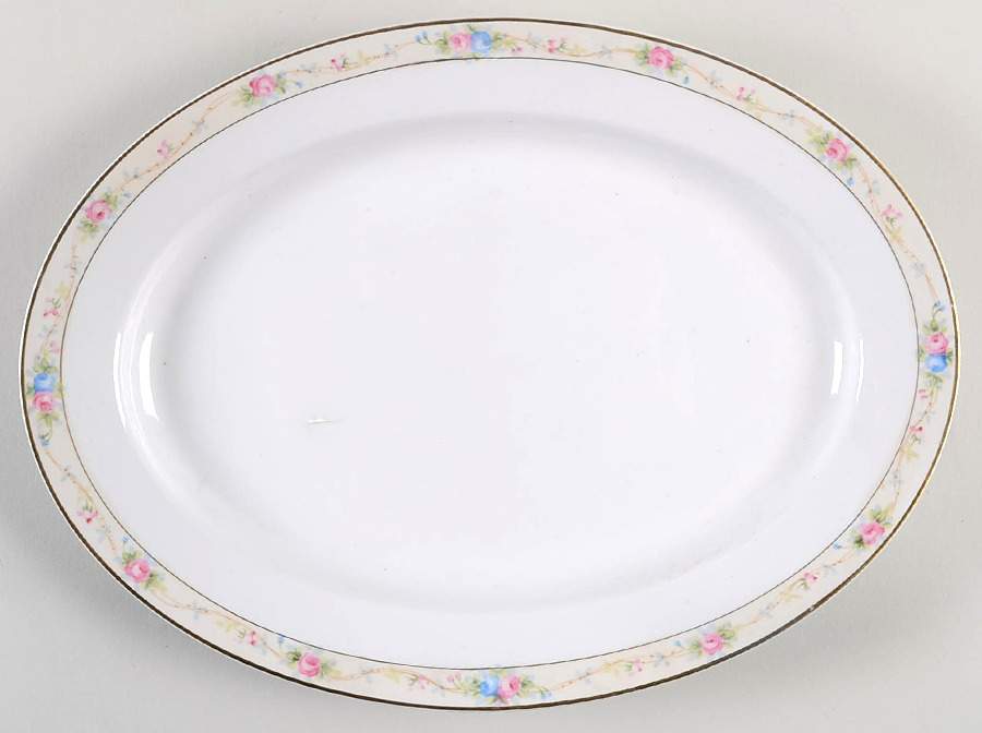 Vendome (Half Inch Band Design) 13" Oval Serving Platter by Noritake-1