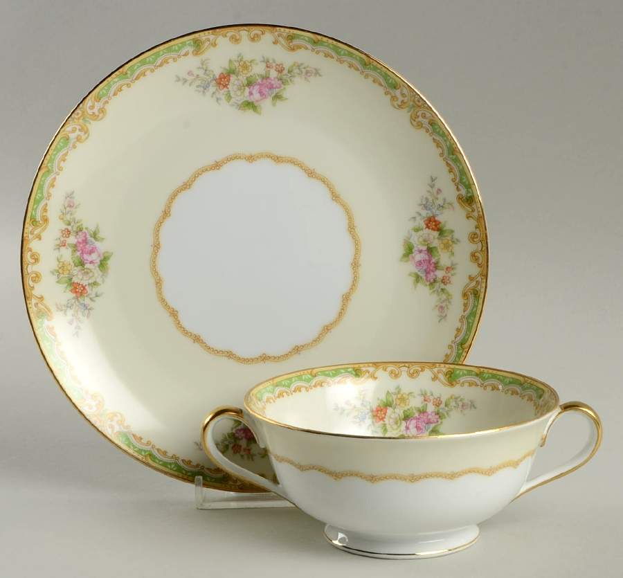 Ventry Footed Cream Soup Bowl & Saucer Set by Noritake-1