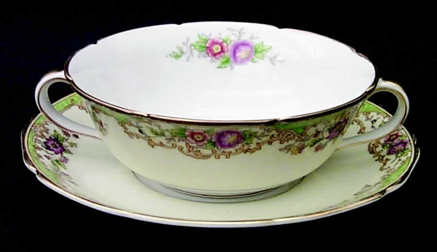 Venus Flat Cream Soup Bowl & Saucer Set by Noritake-1