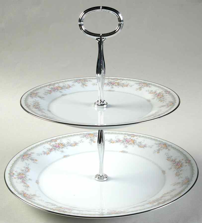 Veranda 2 Tiered Serving Tray (Dinner & Salad Plate) by Noritake-1