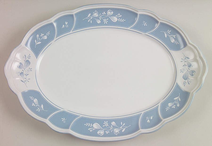 Victory Blue 16" Oval Serving Platter by Noritake-1
